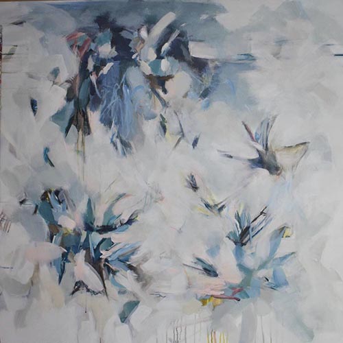 "Faith Soaring" Mixed Media, 40" x 40" by artist Chantal LeBlanc. See her portfolio by visiting www.ArtsyShark.com