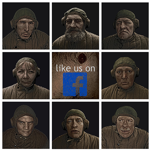 "Like Us on Facebook" Digital, 60" x 60" by artist Ivan Lebedev. See his portfolio by visiting www.ArtsyShark.com