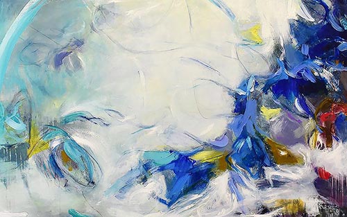 "Le Berceau" Mixed Media, 60" x 36" by artist Chantal LeBlanc. See her portfolio by visiting www.ArtsyShark.com