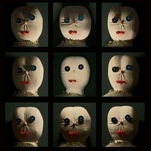 "Nine Portraits of My Self-Made Doll" Photo on Aluminum, 22" x 22" by artist Ivan Lebedev. See his portfolio by visiting www.ArtsyShark.com