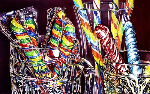 "Sweet Distortions" Watercolor, 28" x 24" by artist Al Vesselli. See his portfolio by visiting www.ArtsyShark.com