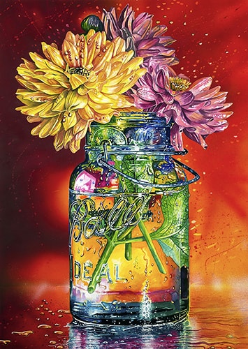 "Wet" Watercolor, 25" x 35" by artist Al Vesselli. See his portfolio by visiting www.ArtsyShark.com