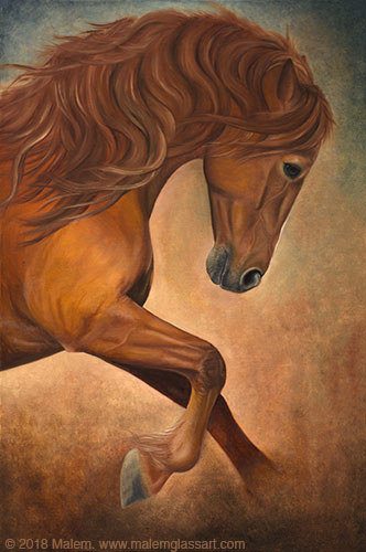 “Farouk” (Canadian Horse portrait) Oil on Canvas, 24” x 30" by artist Malem Lemieux. See her portfolio by visiting www.ArtsyShark.com