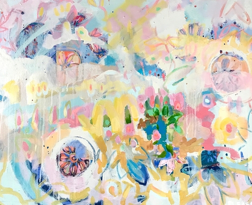 "The Garden Above" Acrylic on Canvas, 24" x 18" by artist Amy Pleasant. See her portfolio by visiting www.ArtsyShark.com