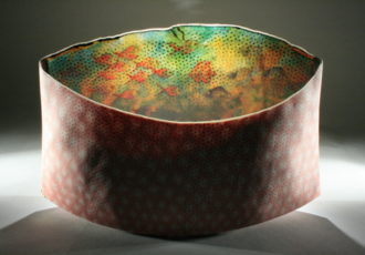 “Mundo Dorado” Porcelain, 12” x 7” x 3.5” by artist Curtis Benzle. See his portfolio by visiting www.ArtsyShark.com