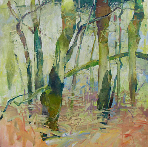 "Alder Rainforest" Oil on Canvas, 24" x 24" by artist David Randall Tipton. See his portfolio by visiting www.ArtsyShark.com