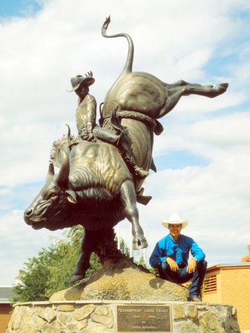 “Champion Lane Frost” Bronze Sculpture, 11’ x 15’ by artist Chris Navarro. See his portfolio by visiting www.ArtsyShark.com