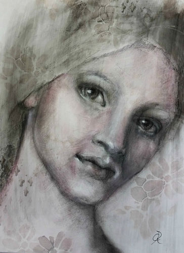 "Her Beloved Provides" Mixed Media by artist Claudia Rose. See her portfolio by visiting www.ArtsyShark.com