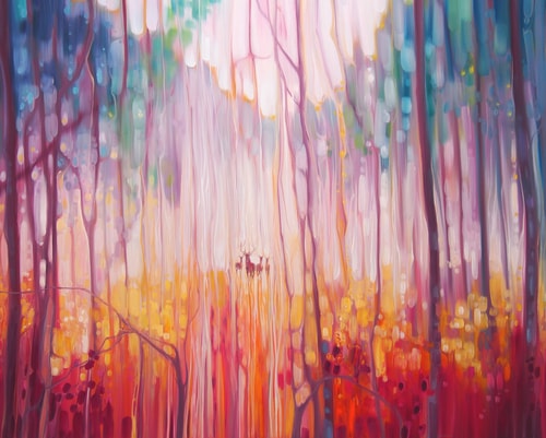 "Elusive" Oil, 42" x 36" by artist Gill Bustamante. See her portfolio by visiting www.ArtsyShark.com