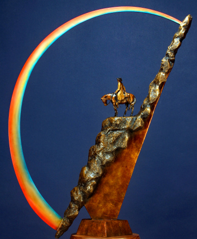 “If You Want to See a Rainbow You Have to Stand a Little Rain” Bronze Sculpture, 23” x 29” by artist Chris Navarro. See his portfolio by visiting www.ArtsyShark.com