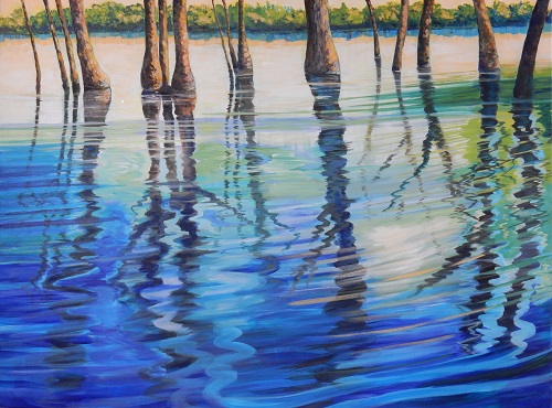 "Shallotte River Swamp" Acrylic, 40" x 30" by artist Joy Parks Coats. See her portfolio by visiting www.ArtsyShark.com