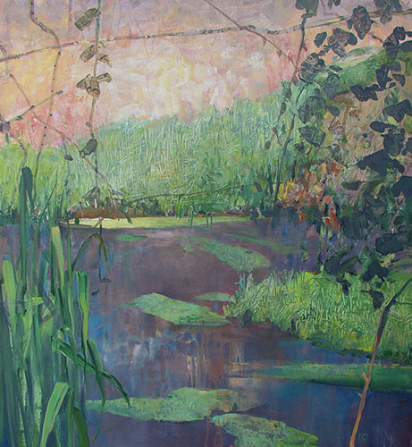 "My Marsh in Winter" Oil o n Panel, 24" x 26" by artist David Randall Tipton. See his portfolio by visiting www.ArtsyShark.com