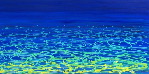 Ocean Reflection, 24" x 48" by Thomas Deir. See his interview at www.ArtsyShark.com