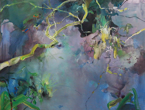 "Rainforest Bog" Watermedia on Yupo, 26" x 20" by artist David Randall Tipton. See his portfolio by visiting www.ArtsyShark.com