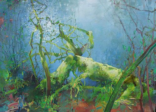 "Rainforest Windfall" Oil on Canvas, 50" x 40" by artist David Randall Tipton. See his portfolio by visiting www.ArtsyShark.com