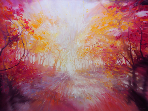 "Nature Calls" Oil, 48" x 36" by artist Gill Bustamante. See her portfolio by visiting www.ArtsyShark.com