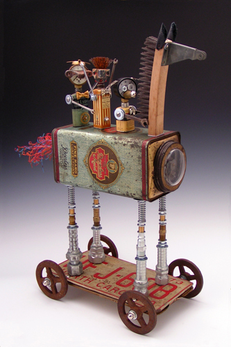 "Trojan Horse Joyride" Mixed Media, 21” by artist Amy Flynn. See her portfolio by visiting www.ArtsyShark.com