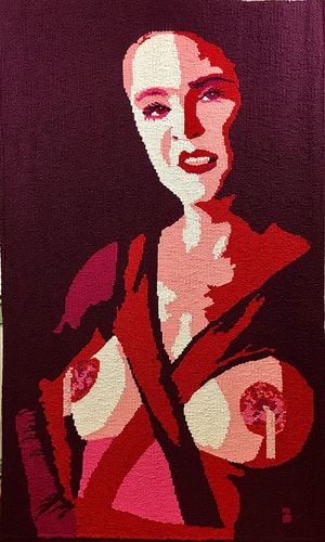 "Amandaconda" Tapestry, 31" x 50" by artist Barbara Burns. See her portfolio by visiting www.ArtsyShark.com