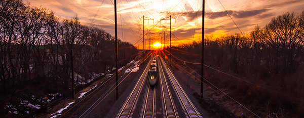 "Golden Rails Sunset" Photography, Various Sizes by artist Jake Waxelbaum. See his portfolio by visiting www.ArtsyShark.com