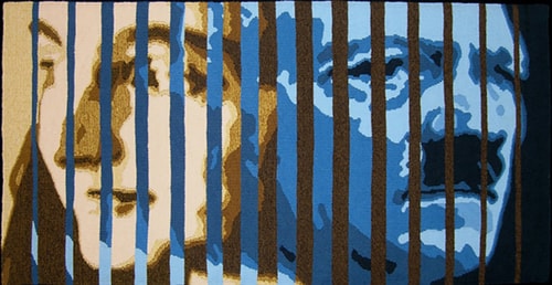 "Homage to Anne Frank" Tapestry, 54" x 27.5" by artist Barbara Burns. See her portfolio by visiting www.ArtsyShark.com