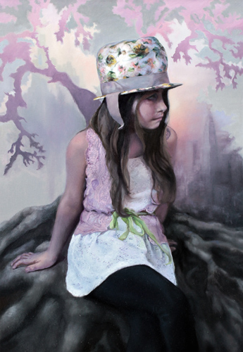 "Roots of Universal Optimism" Oil, 20" x 30" by artist Jamie Lindholm. See her portfolio by visiting www.ArtsyShark.com