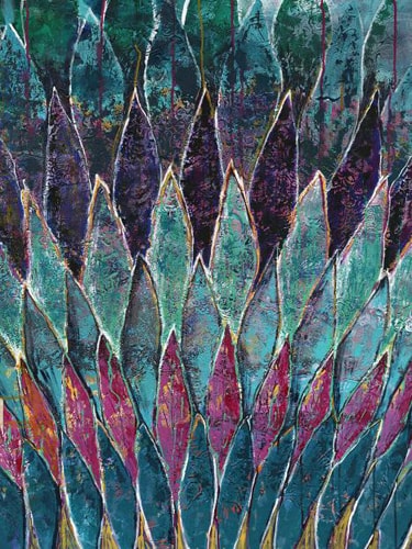 "Salmon Run" Acrylic, 30" x 40" by artist Jennifer Gibson. See her portfolio by visiting www.ArtsyShark.com