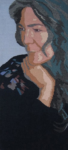 "Leigh" Tapestry, 13" x 28" by artist Barbara Burns. See her portfolio by visiting www.ArtsyShark.com