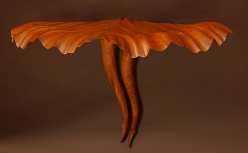 “Marilyn Monroe Leaf Shelf” Walnut, 33” x 52” x 25” by artist Mark Levin. See his portfolio by visiting www.ArtsyShark.com