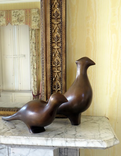 "Pair of Pheasants" Bronze Sculpture, 25cm x 35cm x 20cm (Set) by artist Gilly Thomas. See her portfolio by visiting www.ArtsyShark.com