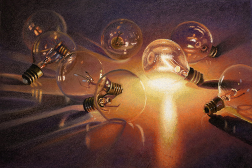 "Spontaneous Light" Pastel, 13" x 8" by artist Guenevere Schwien. See her portfolio by visiting www.ArtsyShark.com