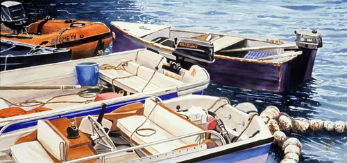 "Blue Bucket" Watercolor, 38" x 20" by artist John Bowen. See his portfolio by visiting www.ArtsyShark.com