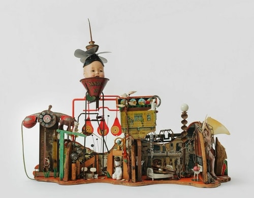 “She Dreams of Her Disappointing Life That Might Have Been Then Was” Assemblage, 29” x 25” x 8” by artist Gale Rothstein. See her portfolio by visiting www.ArtsyShark.com