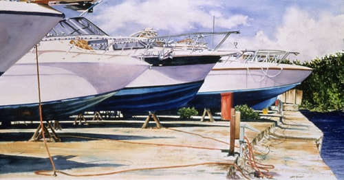 "Ready to Go" Watercolor, 38" x 20" by artist John Bowen. See his portfolio by visiting www.ArtsyShark.com