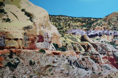 “Cliffs of Ghost Ranch” Acrylic on Canvas, 36” x 24” by artist Connie Dillon. See her portfolio by visiting www.ArtsyShark.com