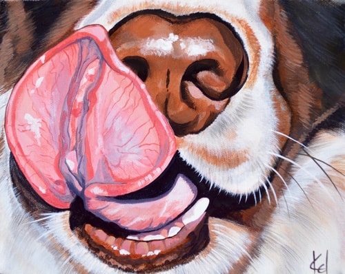 "Juno's Tongue" Acrylic, 10” x 8” by artist Kelly Moran. See her portfolio by visiting www.ArtsyShark.com