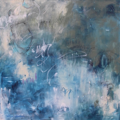 "Echo" Acrylic and Mixed Media, 36" x 36" by artist Karen Johnston. See her portfolio by visiting www.ArtsyShark.com