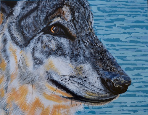 "Luna" Acrylic, 18" x 14" by artist Kelly Moran. See her portfolio by visiting www.ArtsyShark.com