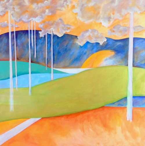 “Sunrise Sanctuary” Acrylic, 40” x 40” by artist Elizabeth Fontaine-Barr. See her portfolio by visiting www.ArtsyShark.com