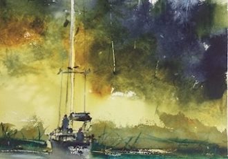 "Tall Order" Watercolor on Paper, 14" x 20" by artist Steve Griggs. See his portfolio by visiting www.ArtsyShark.com
