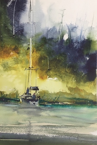 "Tall Order" Watercolor on Paper, 14" x 20" by artist Steve Griggs. See his portfolio by visiting www.ArtsyShark.com