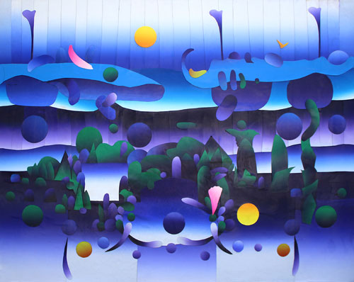 Untitled, Silkscreen Collage Print, 60” x 48” by artist Ken Falana. See his portfolio by visiting www.ArtsyShark.com
