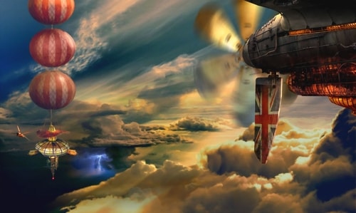 "Cloud City" Digital Art, Various Sizes by artist Mitch Madsen. See his portfolio by visiting www.ArtsyShark.com