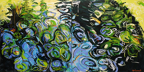 “Pondering Imperfection” Acrylic and Oil Paint Stick on Canvas, 72” x 36” by artist Denise Presnell. See her portfolio by visiting www.ArtsyShark.com