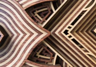 "Buy the Ticket" (Detail) Wood, 8" x 32" by artist Philip Roberts. See his portfolio by visiting www.ArtsyShark.com