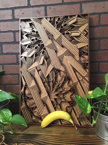 "Empire State" Wood, 16" x 24" by artist Philip Roberts. See his portfolio by visiting www.ArtsyShark.com