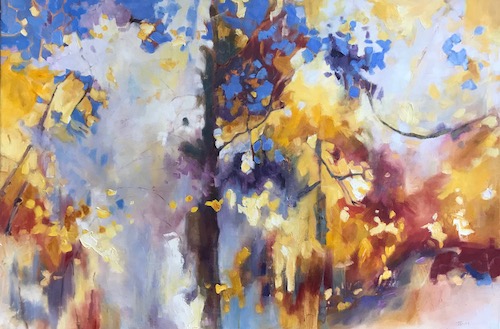 "Fall" Oil on Canvas, 36" x 24" by artist Teresa Smith. See her portfolio by visiting www.ArtsyShark.com