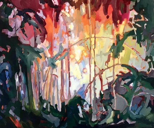 "Jungle Trail" Oil on Canvas, 24" x 20" by artist Teresa Smith. See her portfolio by visiting www.ArtsyShark.com