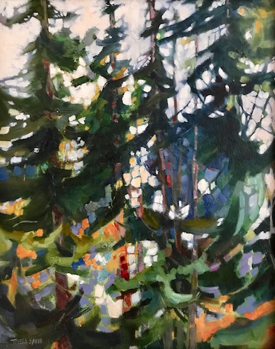 "Old Growth" Oil on Canvas, 16" x 20" by artist Teresa Smith. See her portfolio by visiting www.ArtsyShark.com