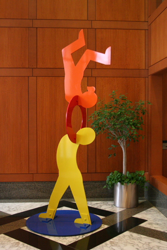 “Two are Halves of One” (Federal Reserve Bd, Washington, DC) Painted Aluminum, 3’10” x 4’2” x 9’9” by artist Peter Michel. See his portfolio by visiting www.ArtsyShark.com