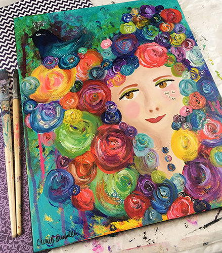 "Bohemian Girl" by Cherie Burbach. Read her interview at www.ArtsyShark.com